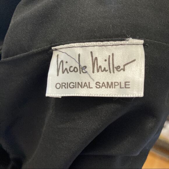 Nicole Miller Glam Maxi Dress NWT New Black Sheer Hem size S - Picture 9 of 11